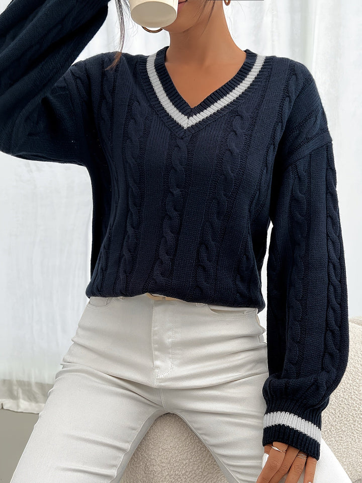 Camryn | Cable-Knit V-Neck Jumper