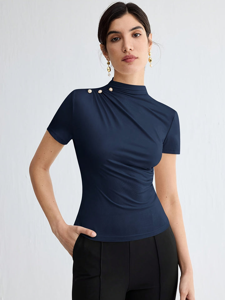 Sienna | Mock Neck Short-Sleeve Top