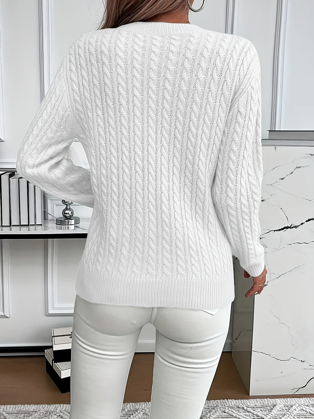 Faye | Cable-Knit Round Neck Jumper