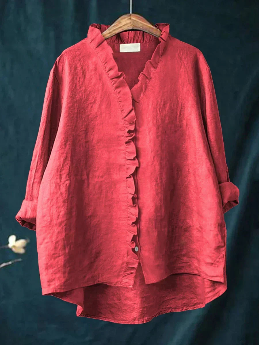 Eliza | Casual Ruffle V-Neck Blouse