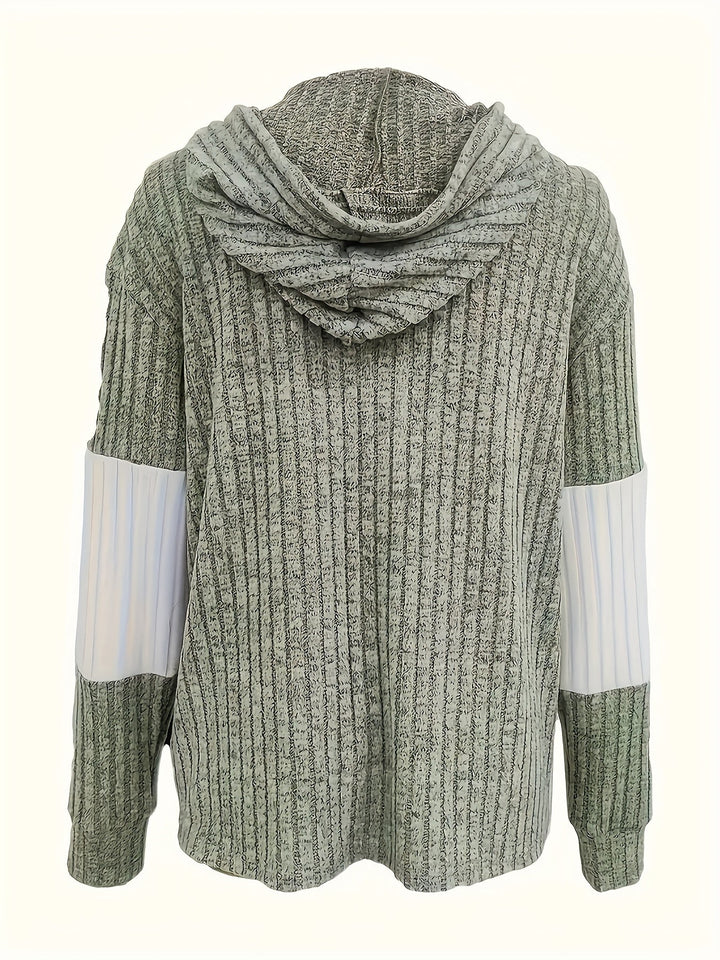 Cecilia | Textured Colour-Block Hooded Jacket