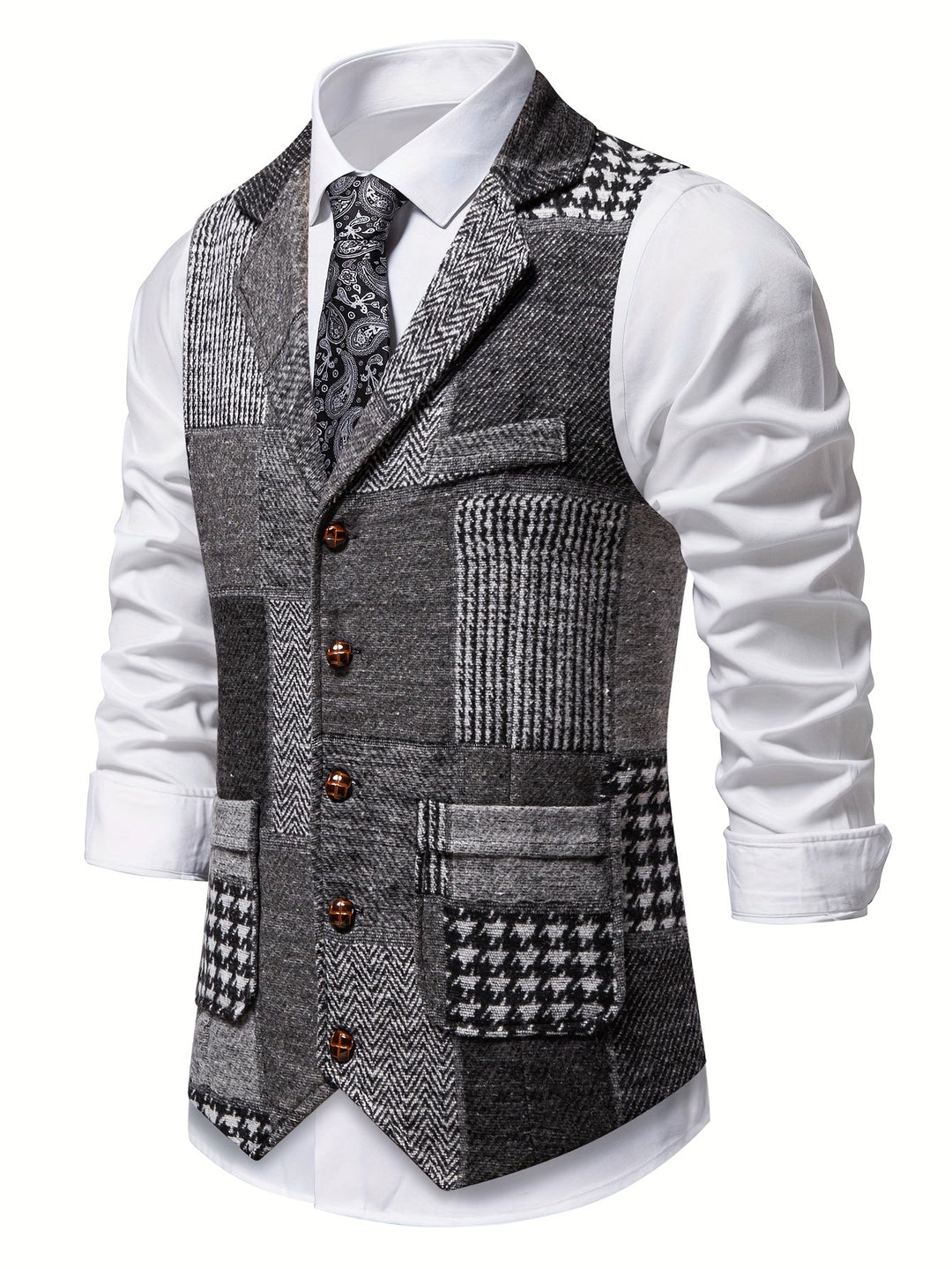 Tobias | Patchwork Tailored Waistcoat