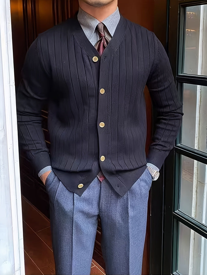 Arthur | Ribbed Button-Up Cardigan