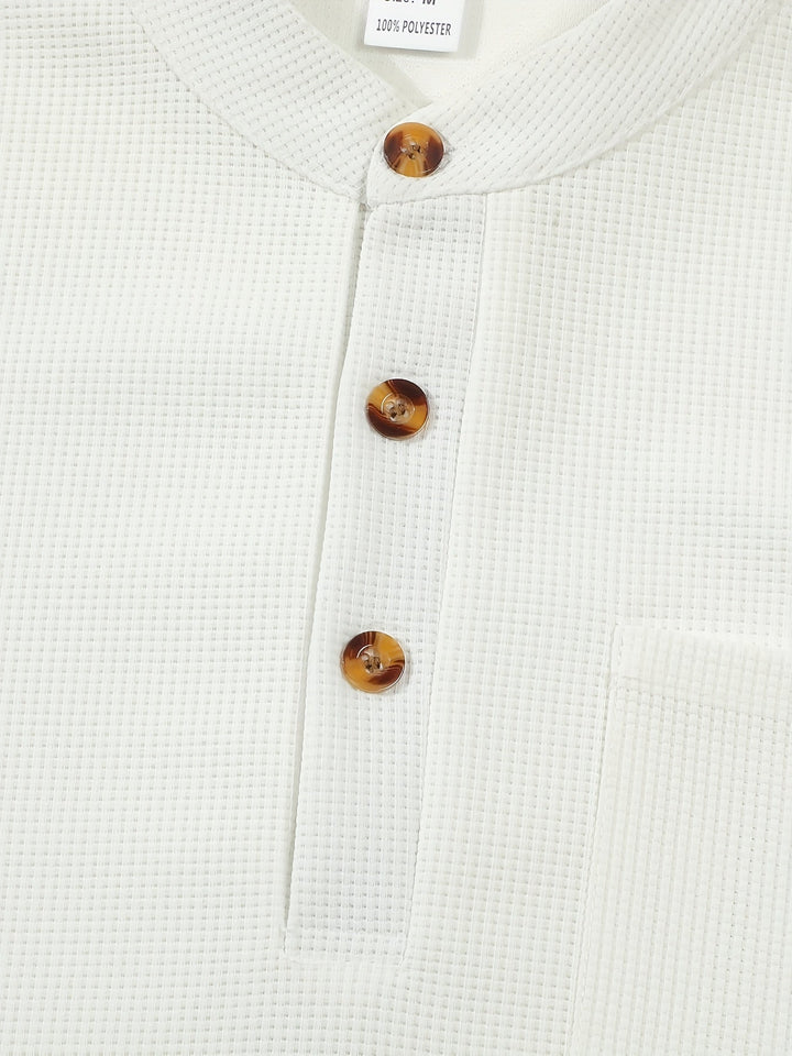Jonathan | Textured Long Sleeve Henley Shirt