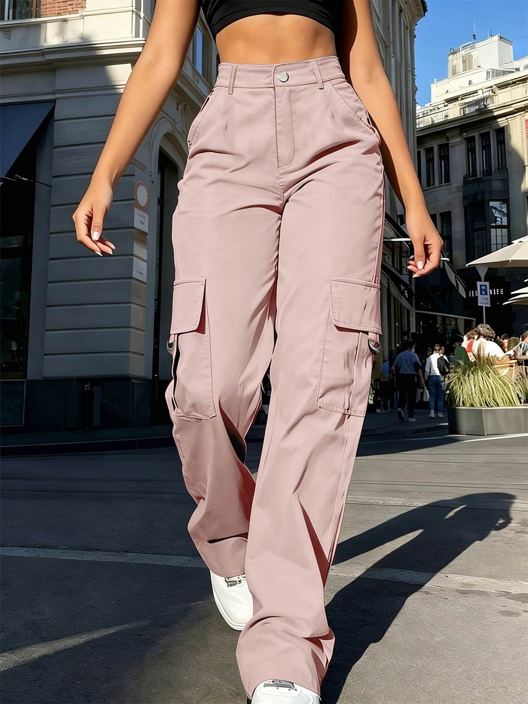 Bonnie | High-Waisted Wide-Leg Cargo Trousers