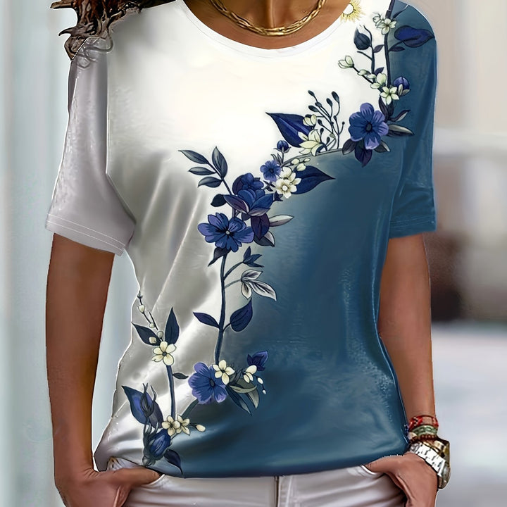 Lucille | Floral Round-Neck Top