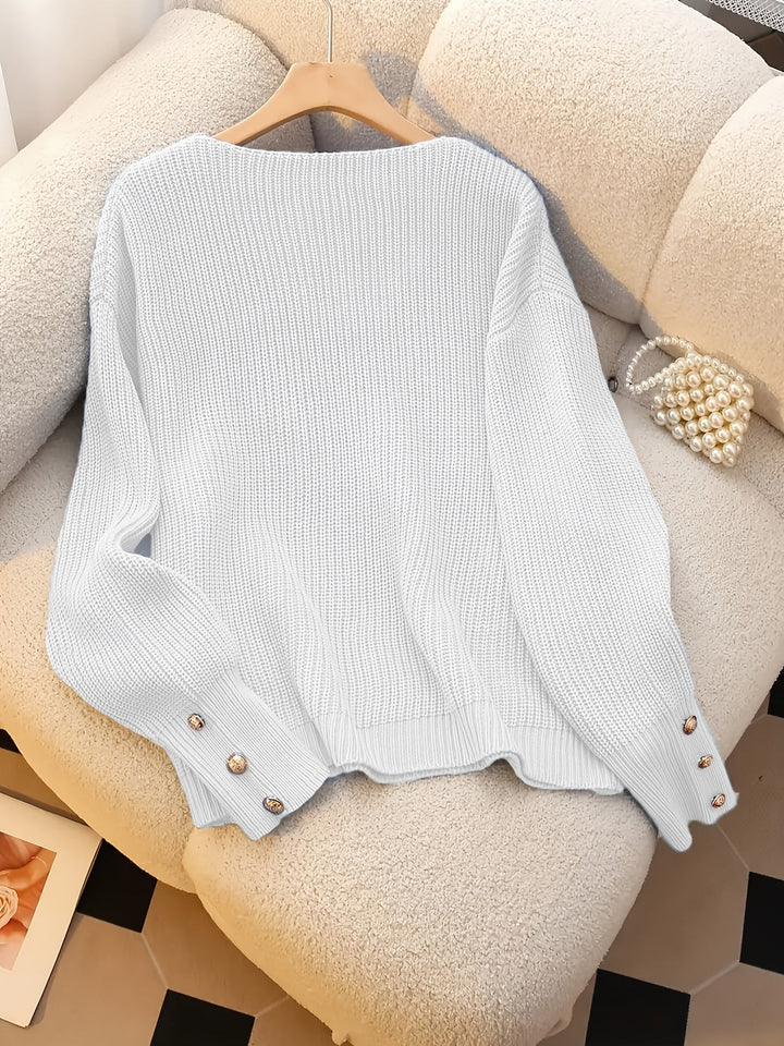 Verity | Ribbed V-Neck Jumper