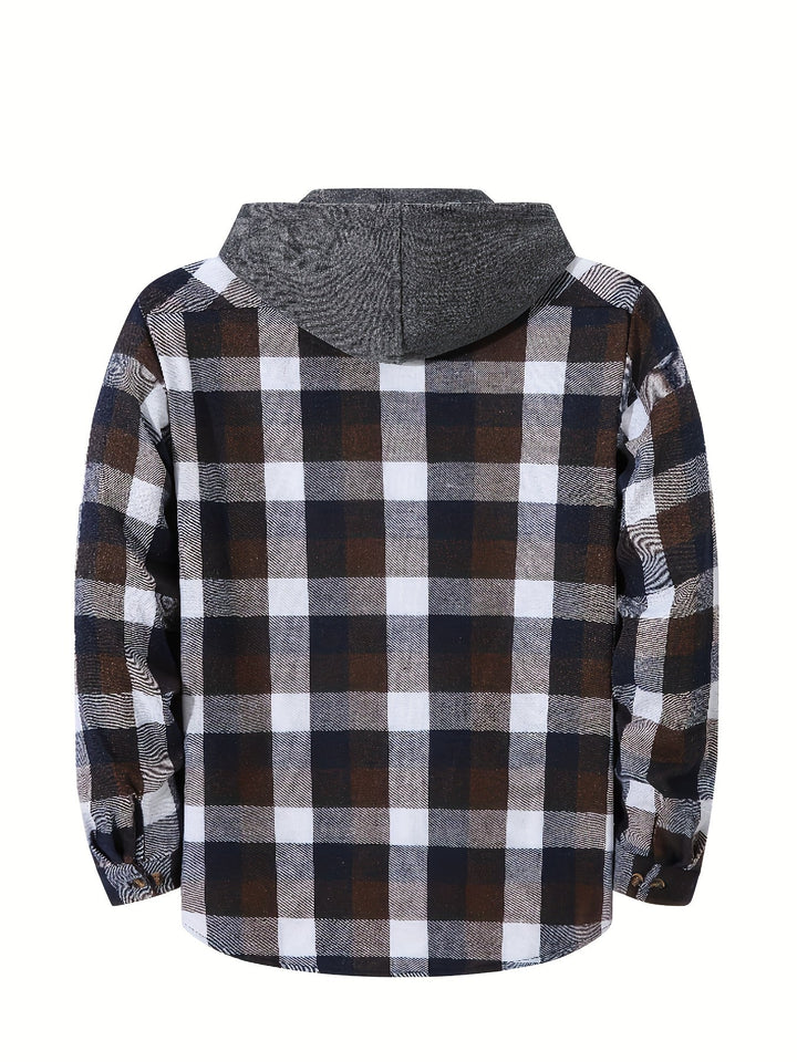 Braxton | Checked Hooded Shirt