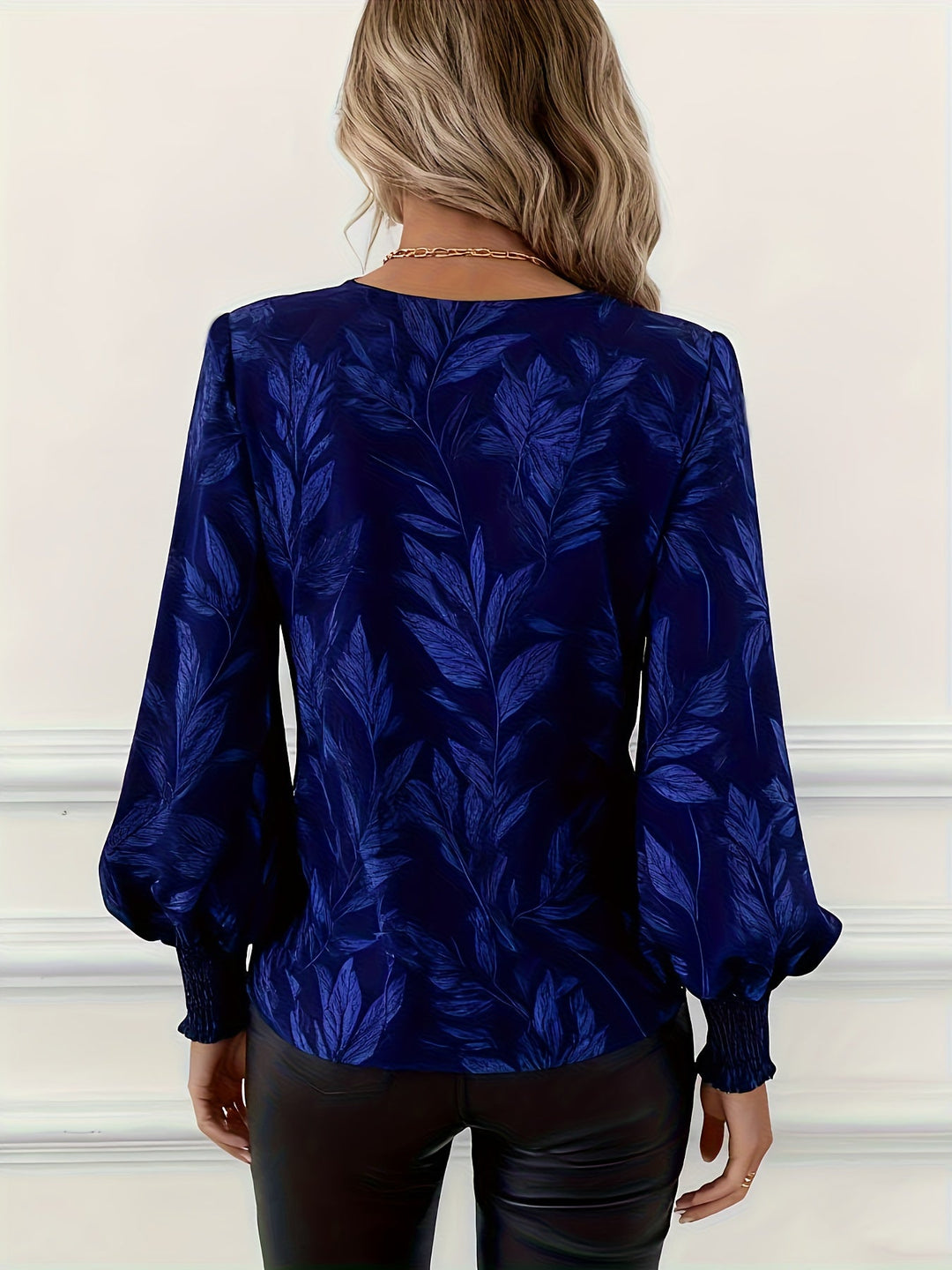 Elena | Botanical V-Neck Blouse