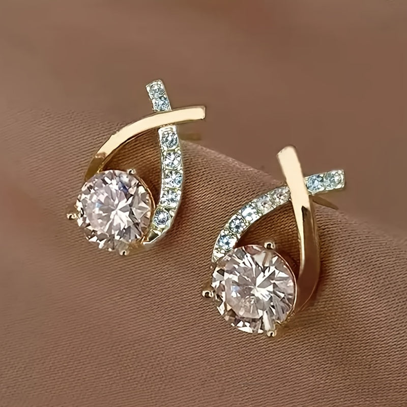 Cheryl | Stylish Stud Cubic Zirconia Earrings