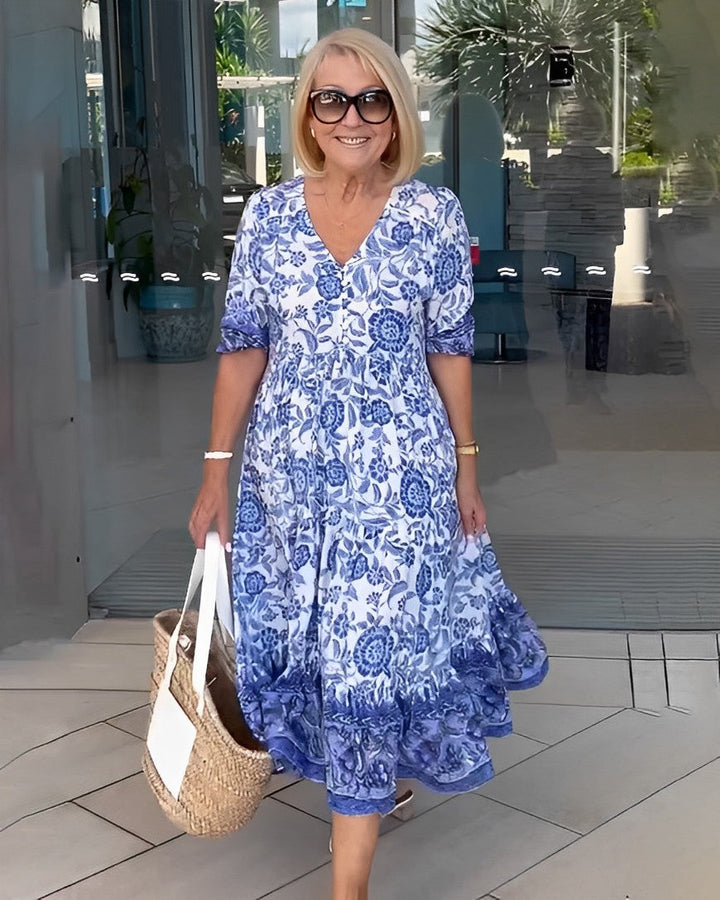 Keisha | Stylish V-Neck Floral Dress