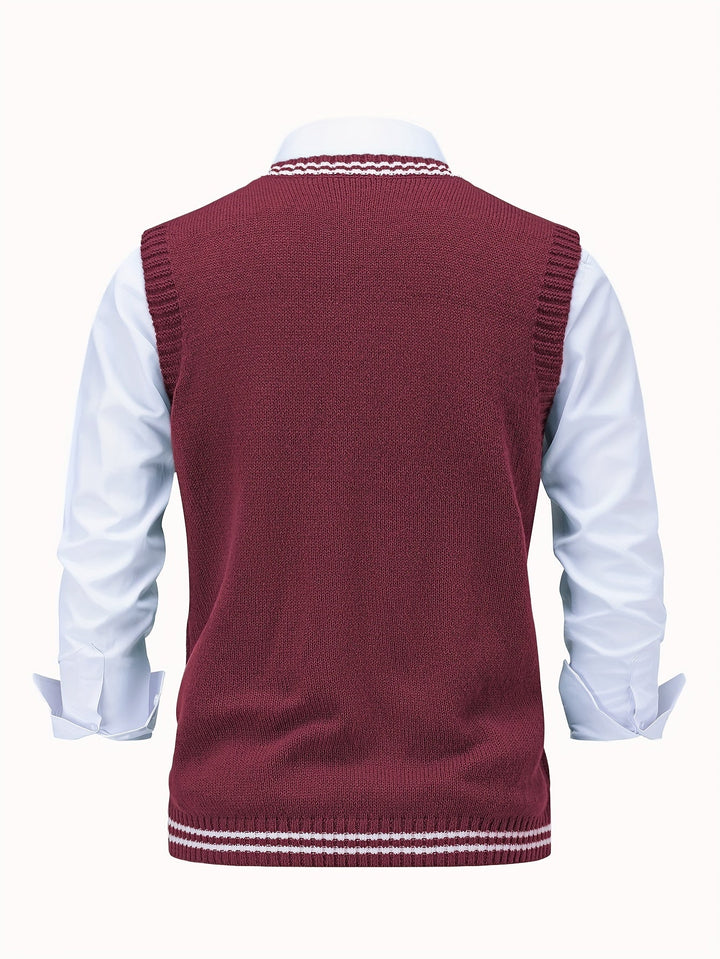Gideon | Cable-Knit V-Neck Jumper Vest
