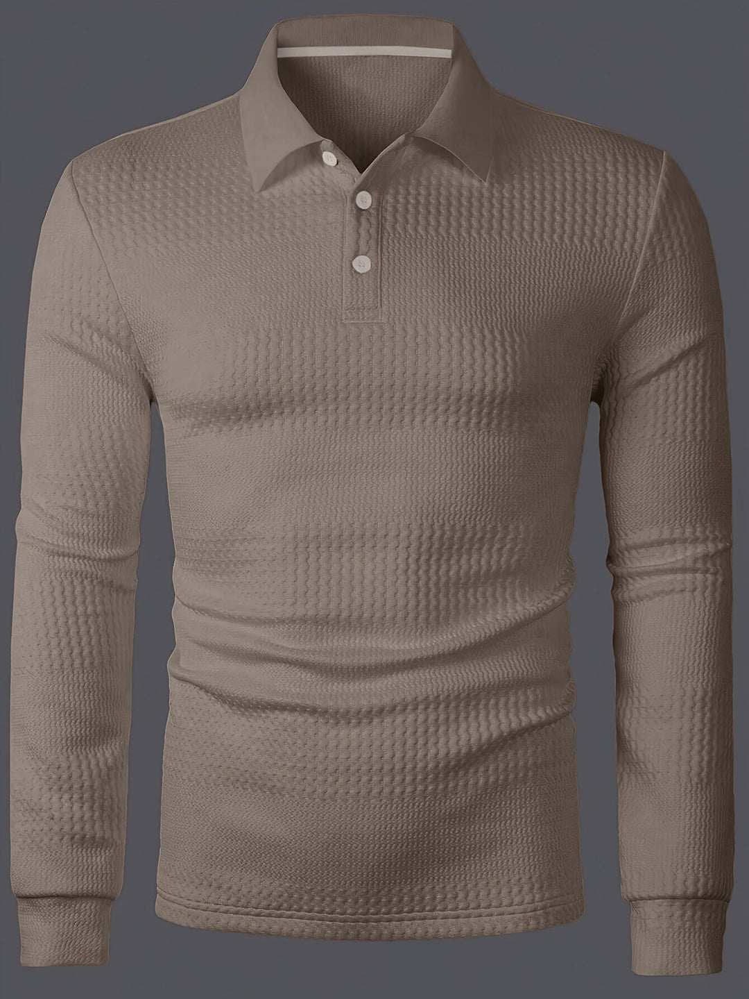 Fletcher | Textured Long-Sleeve Polo Shirt