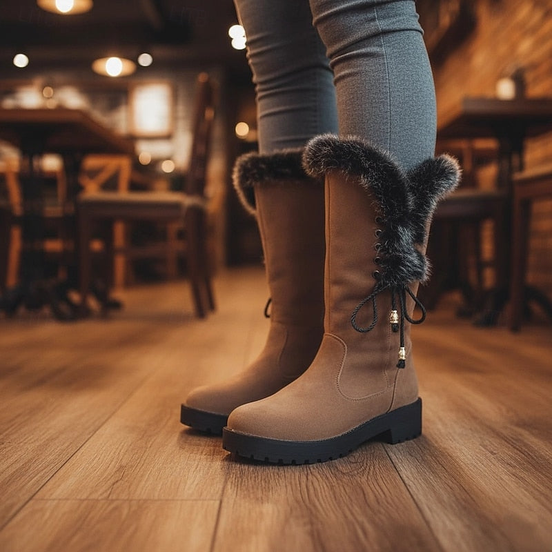 Adriana | Fur-Trimmed Knee-High Winter Boots
