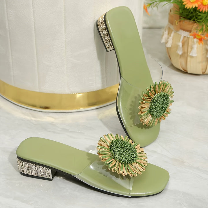 Elise | Floral Square-Toe Sandals
