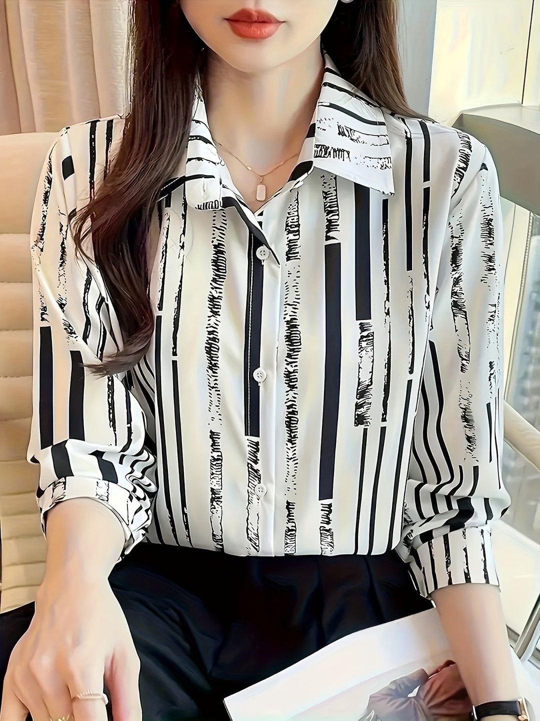 Marcella | Refined Striped Button-Up Shirt