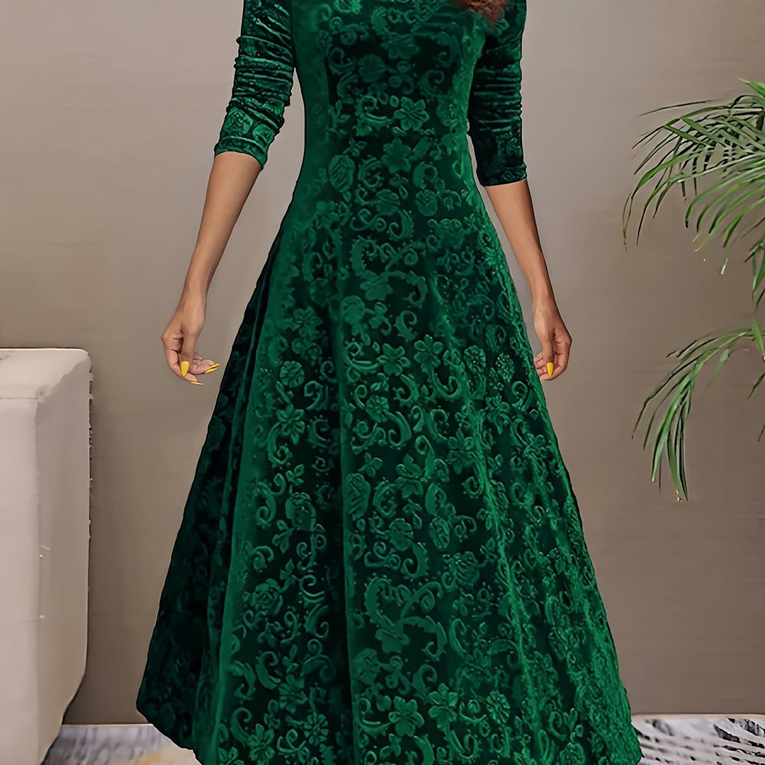 Adeline | Elegant Long-Sleeve Midi Dress