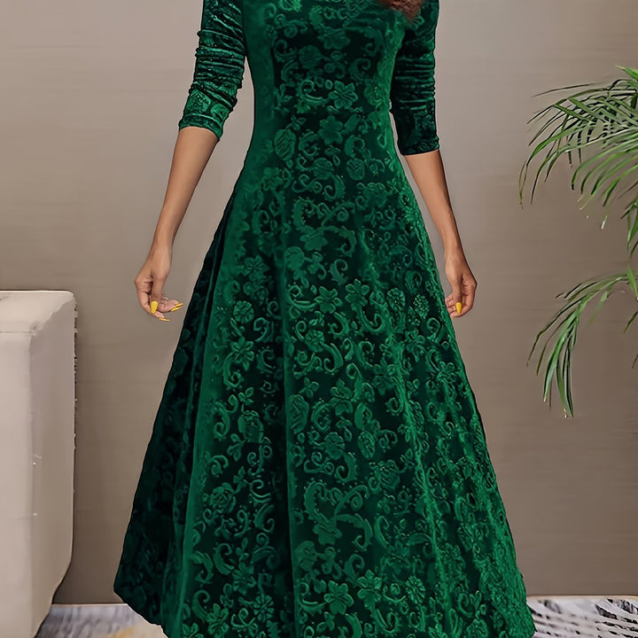 Adeline | Elegant Long-Sleeve Midi Dress