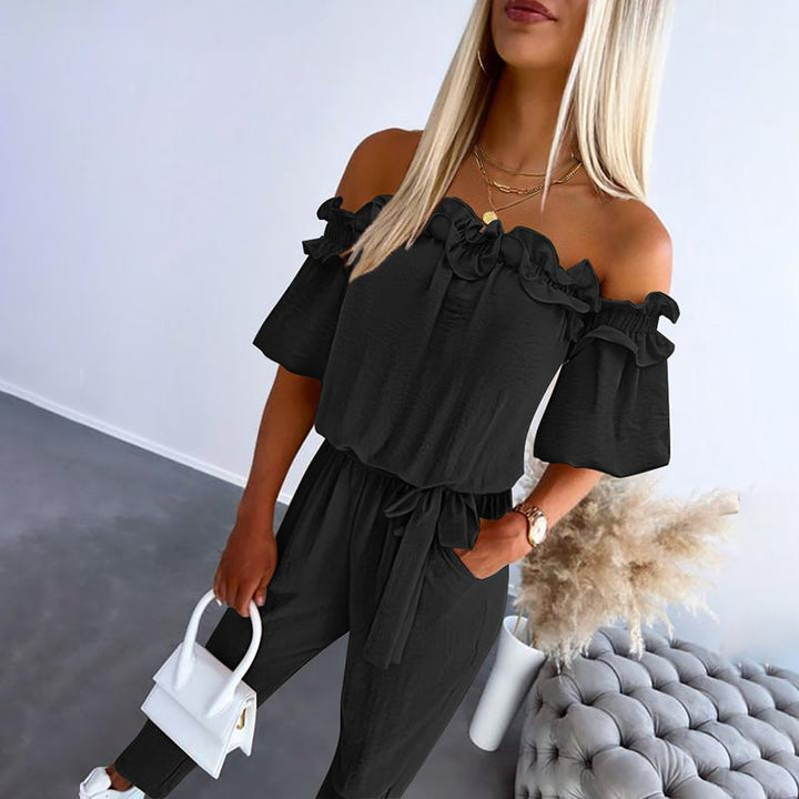 Carmella | Stylish Off Shoulder Tie-Waist Jumpsuit