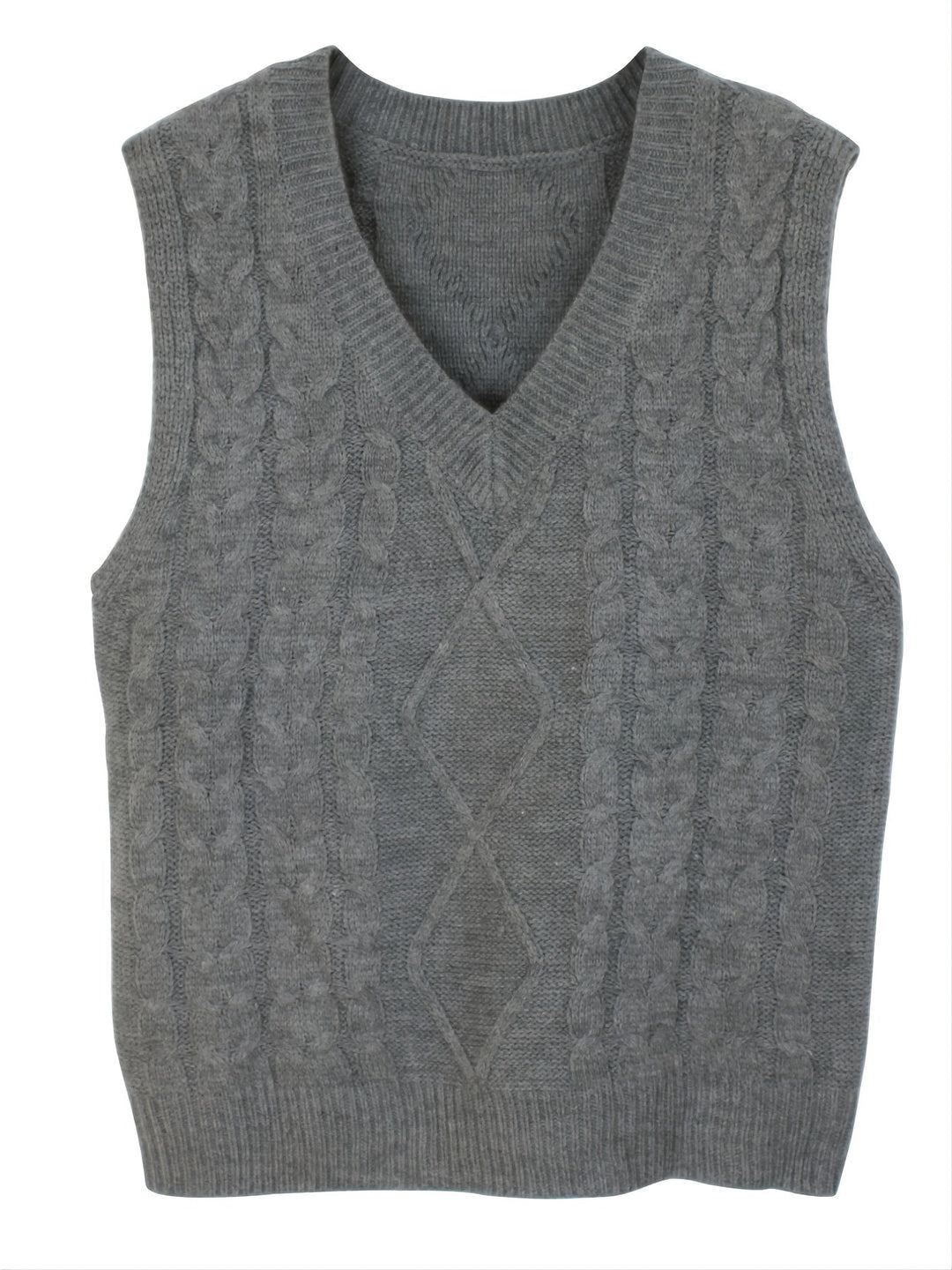 Cora | Cozy Cable-Knit V-Neck Jumper Vest
