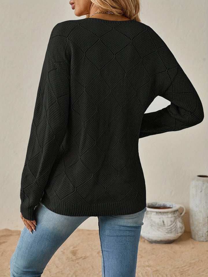 Camryn | Openwork V-Neck Jumper