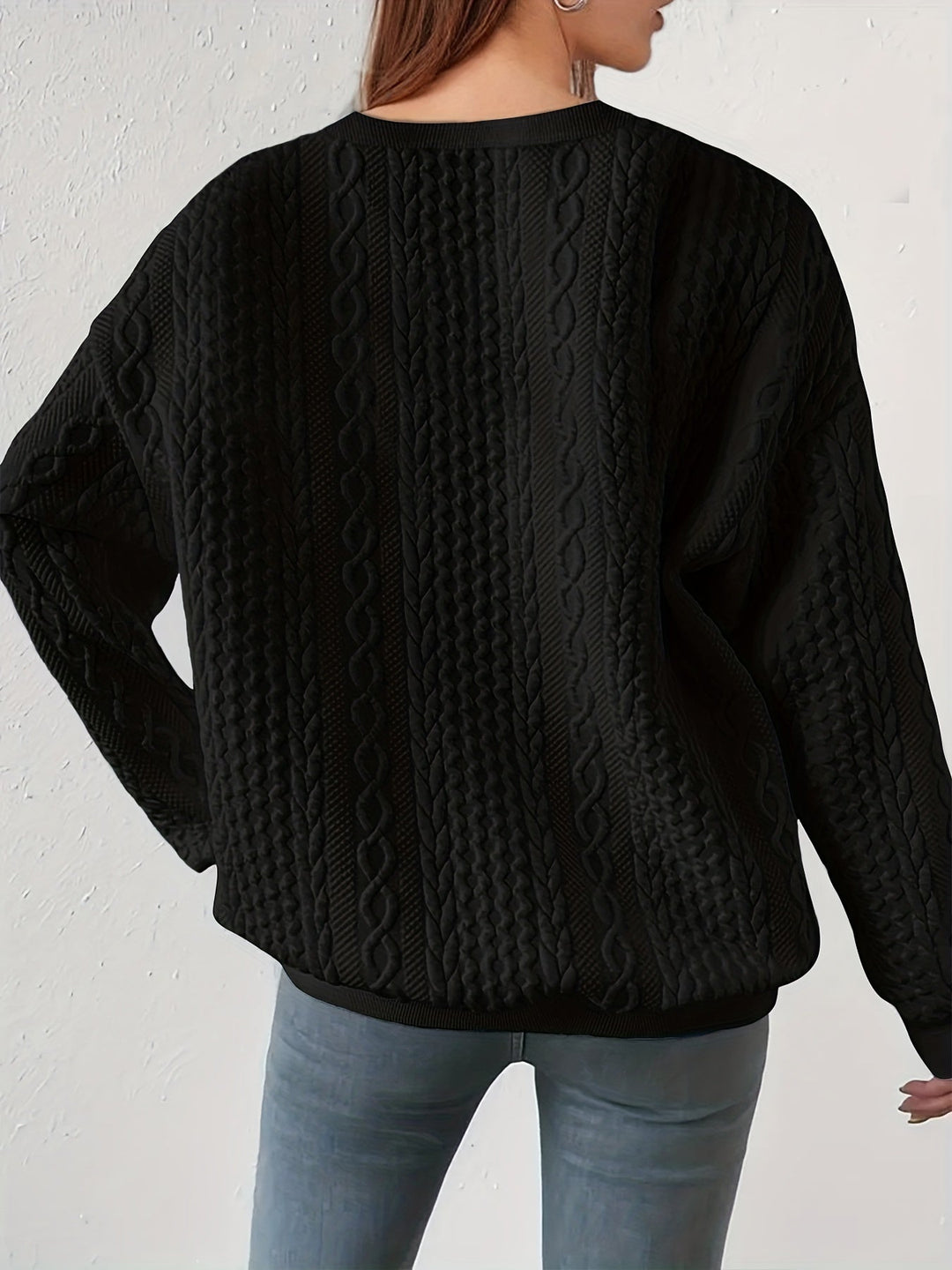 Joyce | Textured Cable-Knit Sweatshirt