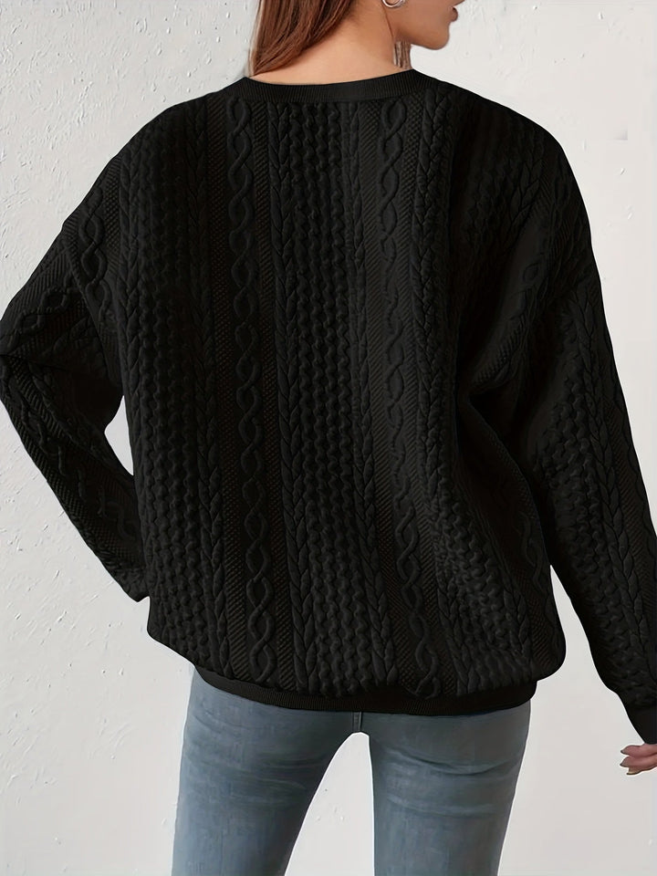 Joyce | Textured Cable-Knit Sweatshirt