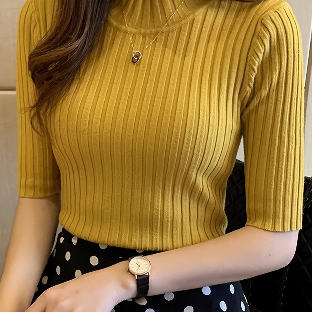 Verity | Ribbed Mock-Neck Top