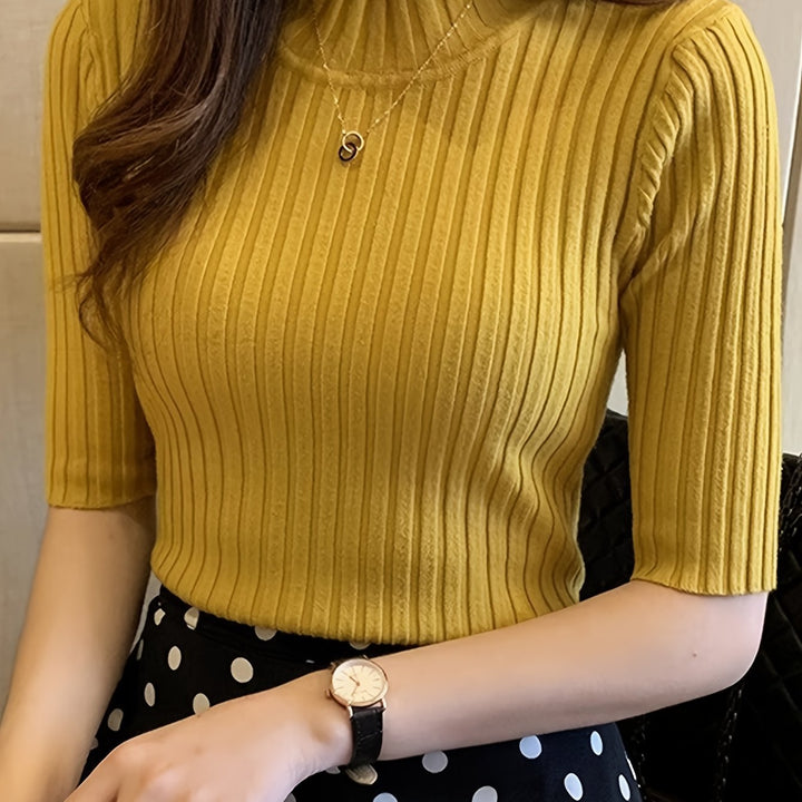Verity | Ribbed Mock-Neck Top