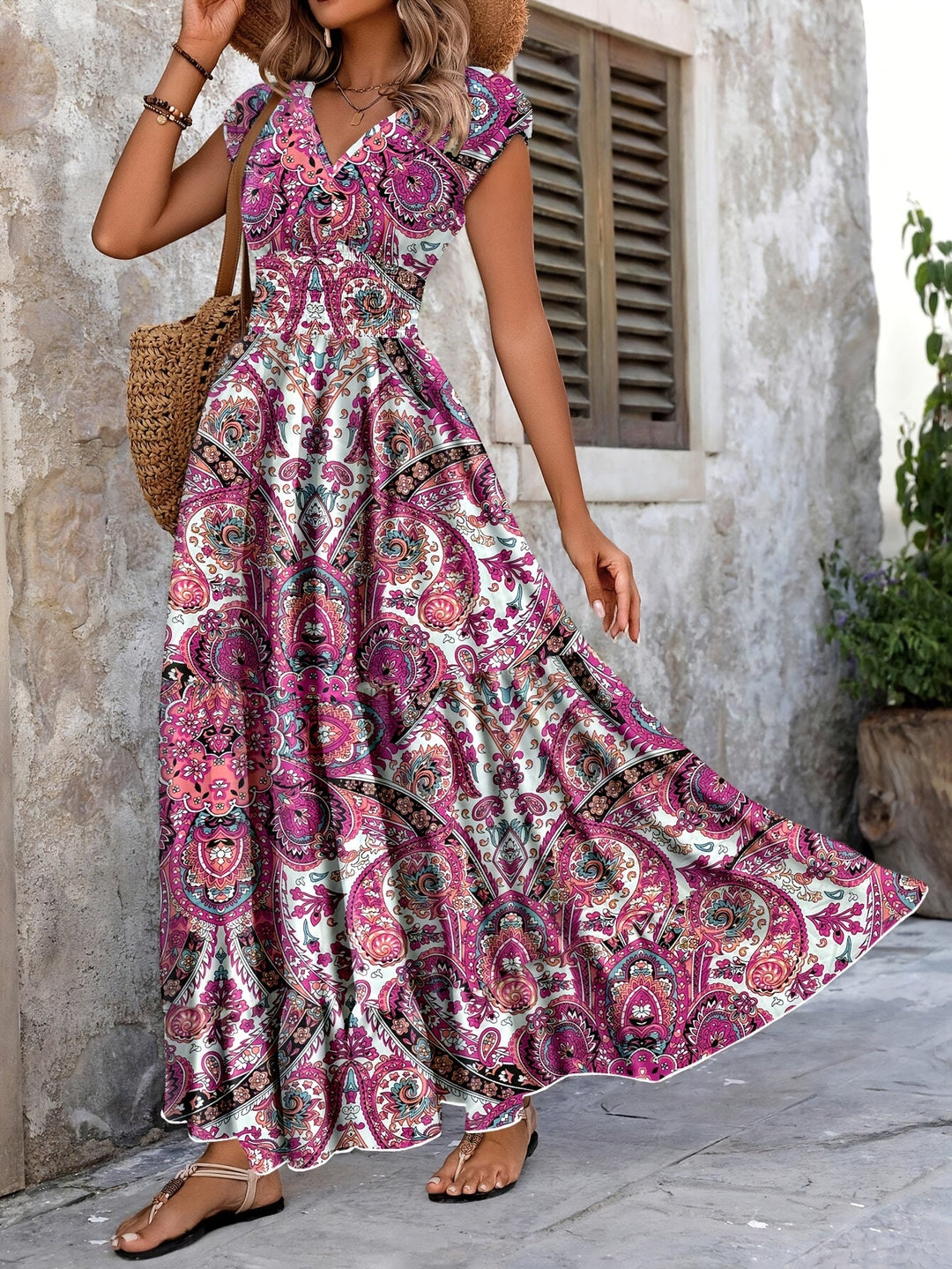 Roberta | Bohemian Paisley Maxi Dress