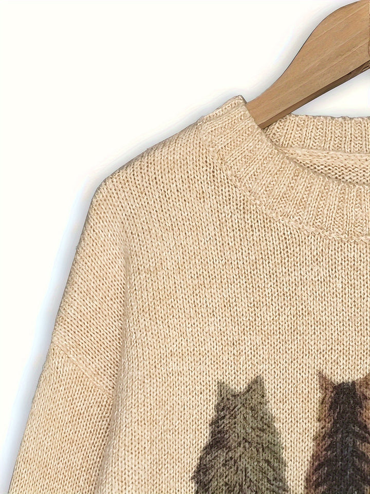 Tamara | Cozy Cat-Print Jumper