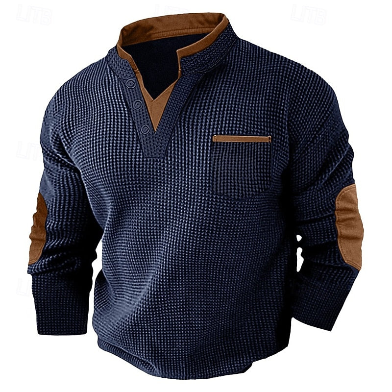 Russell | Textured Waffle Henley Shirt