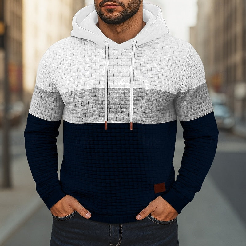 Hollis | colour-Block Textured Hoodie