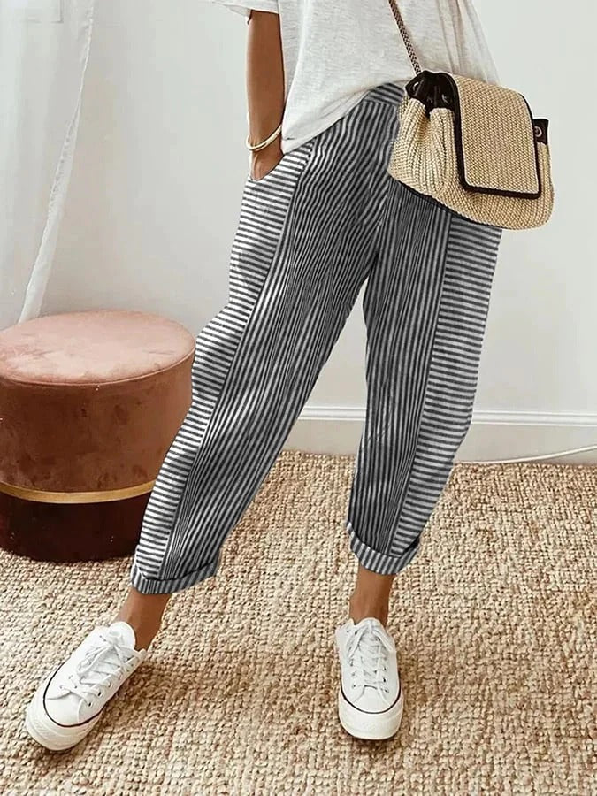 Delilah | Relaxed Striped Summer Trousers