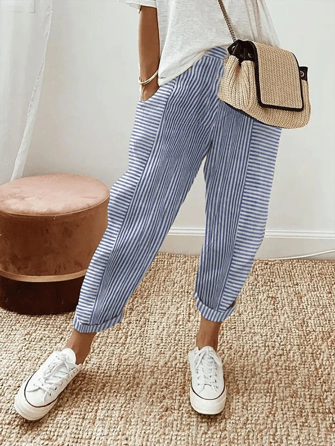Delilah | Relaxed Striped Summer Trousers