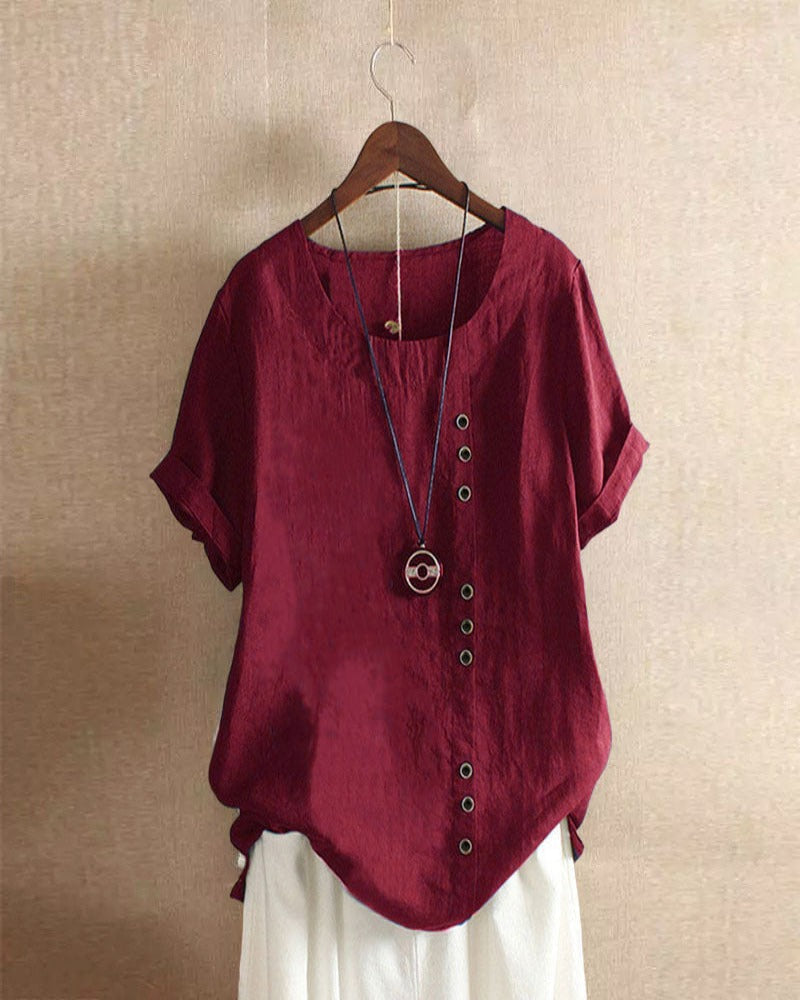 Olivia | Effortless Button Detail Summer Blouse
