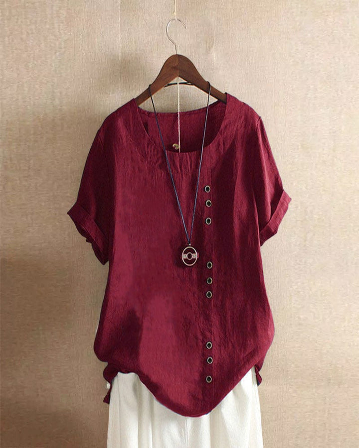 Olivia | Effortless Button Detail Summer Blouse