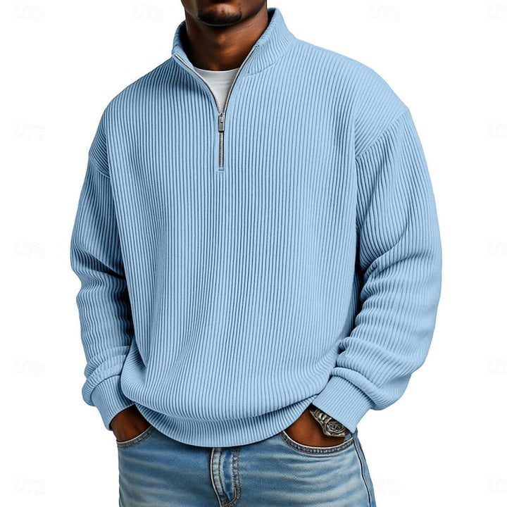Harlan | Ribbed Quarter-Zip Pullover