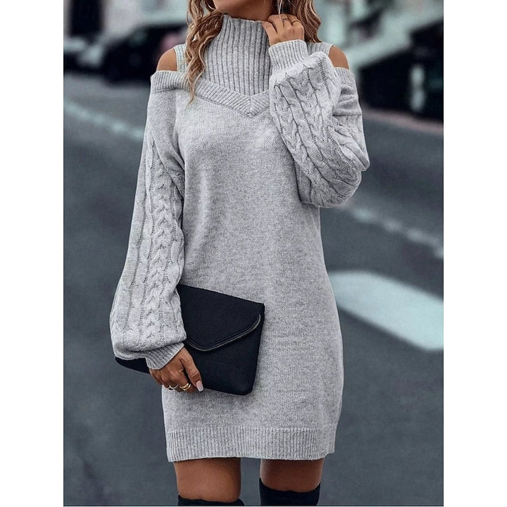 Winifred | Cold-Shoulder Turtleneck Jumper Dress