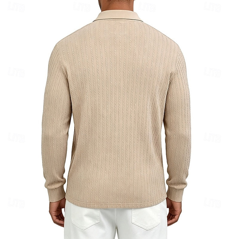 Rhett | Textured Quarter-Zip Polo Shirt