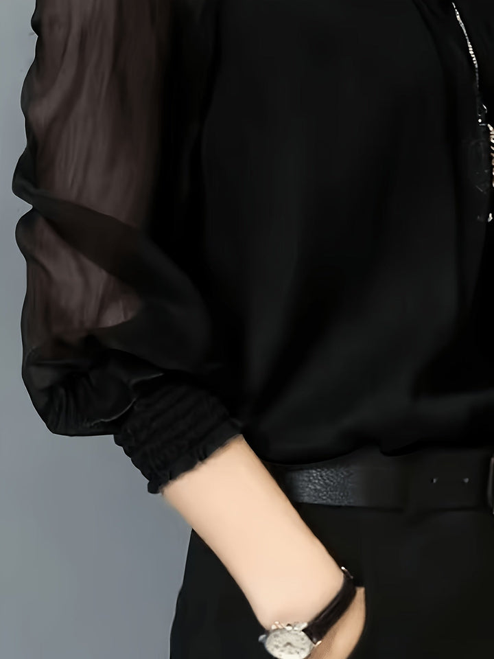 Ophelia | Stand-Collar Long-Sleeve Blouse