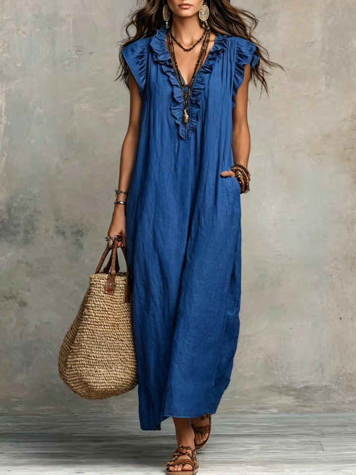 Marisol | Ruffled Bohemian Maxi Dress