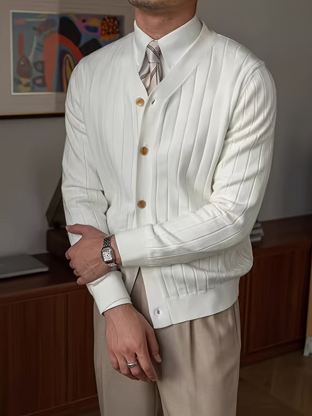Arthur | Ribbed Button-Up Cardigan