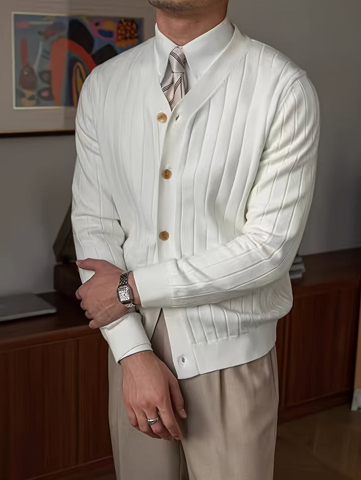 Arthur | Ribbed Button-Up Cardigan