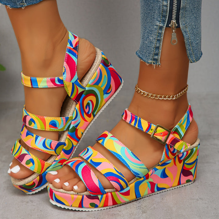 Rosalind | Elegant Strappy Platform Wedge Sandals