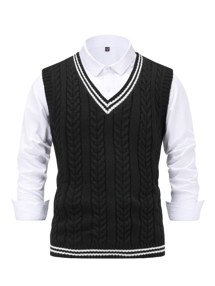 Gideon | Cable-Knit V-Neck Jumper Vest