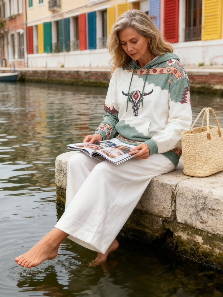 Tamsin | Western-Inspired Print Hoodie