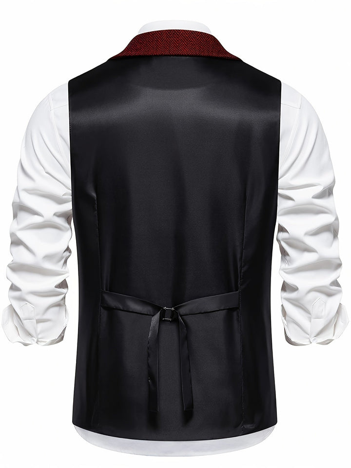 Edmund | Herringbone Single-Breasted Vest