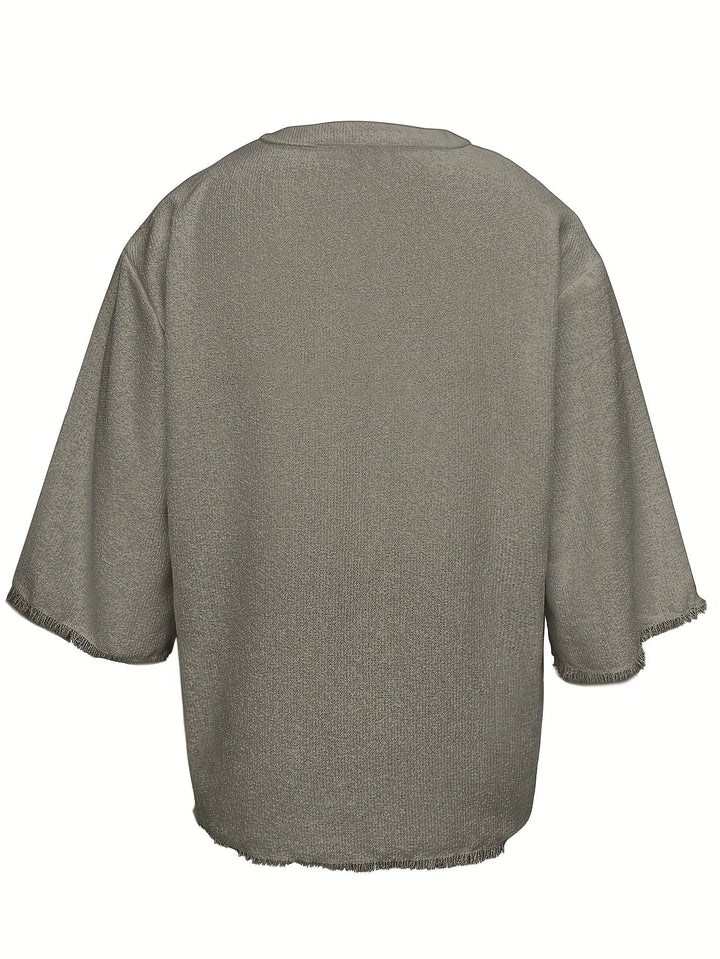 Dorian | Relaxed Lace-Up V-Neck Shirt