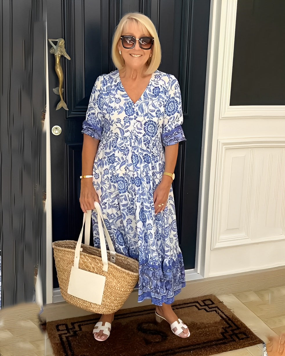 Keisha | Stylish V-Neck Floral Dress
